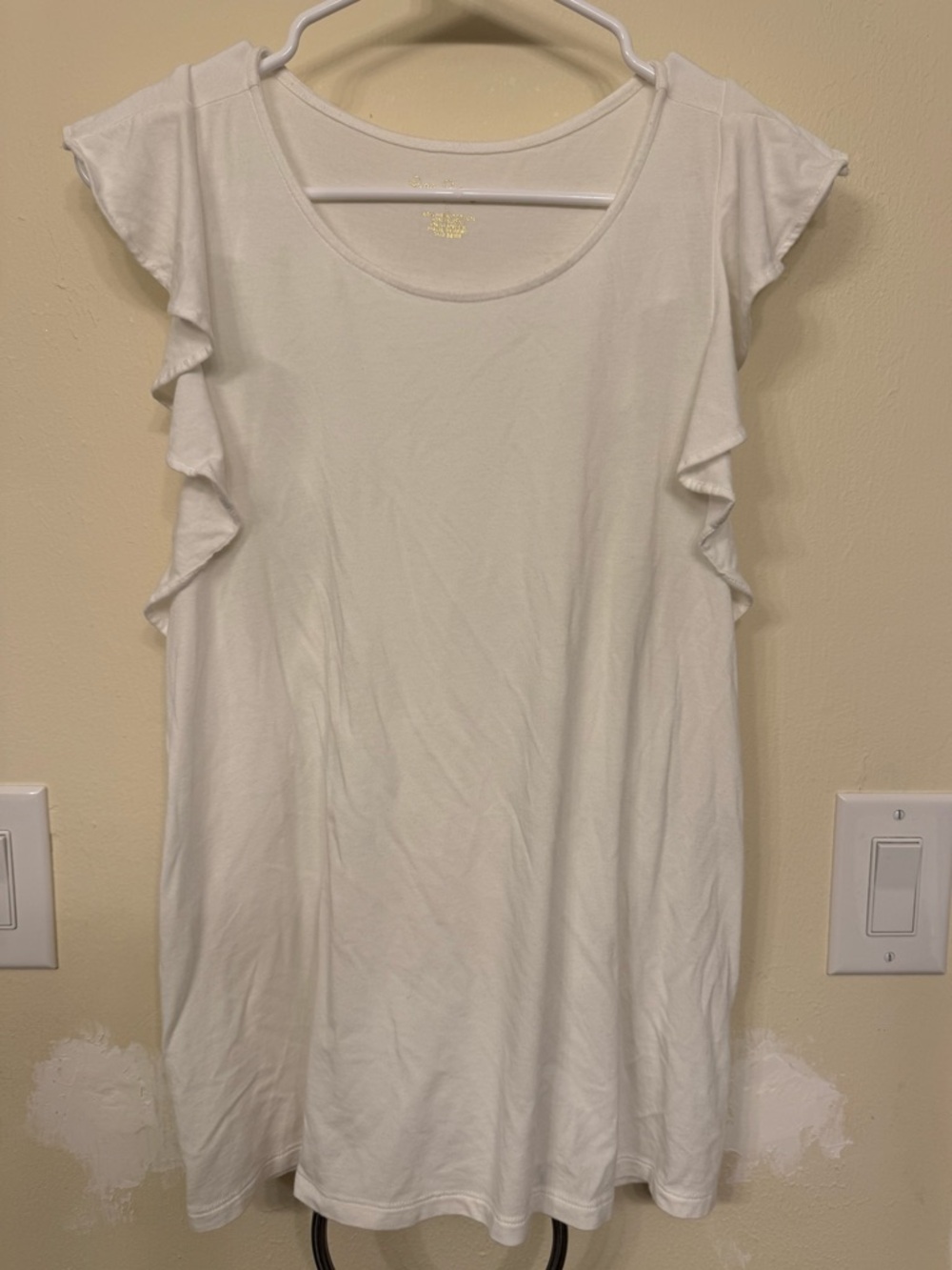 Lilly Pulitzer White Ruffle Sleeve Tunic Top